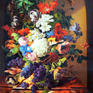 A Still Life with Flowers And Grapes - Leopold Zinnogger